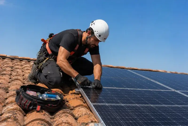 Maintenance et monitoring de panneaux solaires à Locqueltas